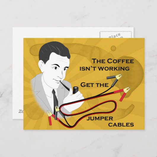 Funny Retro Vater Kaffeekarte Postkarte (Vorne/Hinten)