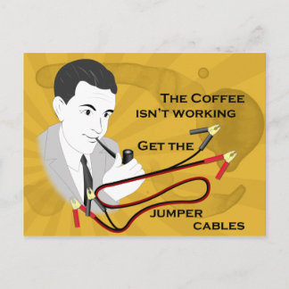 Funny Retro Vater Kaffeekarte Postkarte