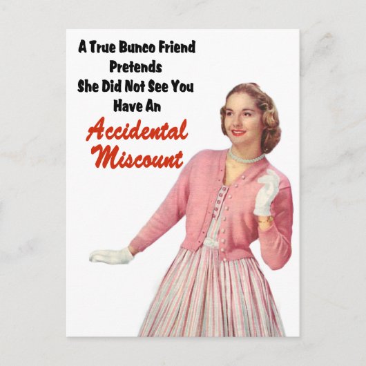 Funny Retro Vintag Bunco Postkarte (Vorderseite)