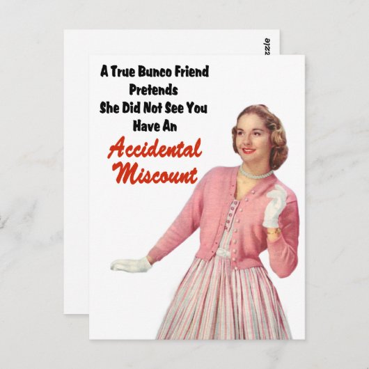 Funny Retro Vintag Bunco Postkarte (Vorne/Hinten)