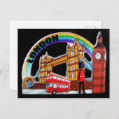 Funny Retro Vintag London England Postkarte (Vorne/Hinten)