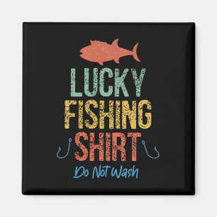Funny Retro Vintag Lucky Fischen Shirt nicht war Magnet