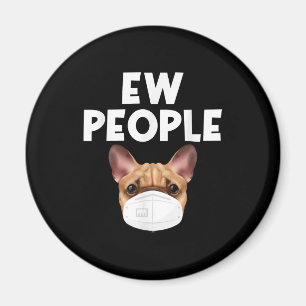 Funny Retro Vintage Bulldog tragende Maske Ew Peop Magnet
