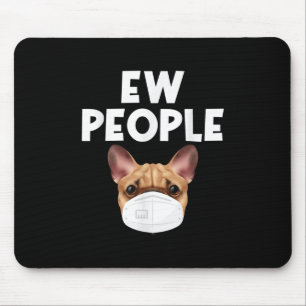 Funny Retro Vintage Bulldog tragende Maske Ew Peop Mousepad
