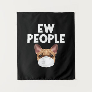 Funny Retro Vintage Bulldog tragende Maske Ew Peop Wandteppich