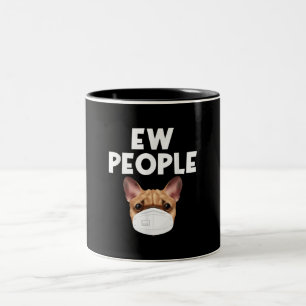 Funny Retro Vintage Bulldog tragende Maske Ew Peop Zweifarbige Tasse