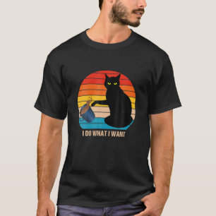 Funny Retro Vintage Katze tun, was ich Wollte Katz T-Shirt
