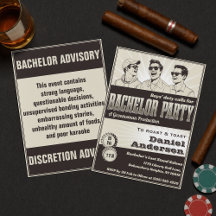 Funny Retro Vintage monochrome Bachelor Party