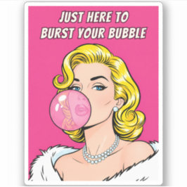 Funny Retro Vintage Pinup Girl Humor Pop Art  Aufkleber