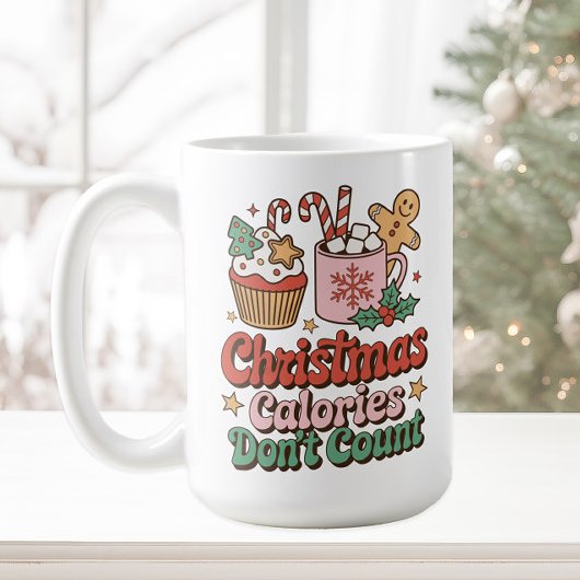 Funny Retro Vintage Weihnachtskalorien Dont Count Kaffeetasse