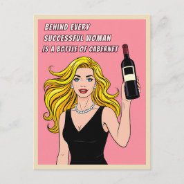 Funny Retro Vintage Wine Humor Pop Art  Postkarte