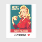 Funny Retro Vintager sowjetischer Kaffee Koffein S Aufkleber (Blatt)
