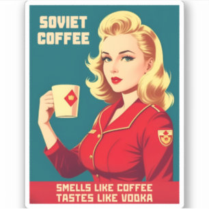 Funny Retro Vintager sowjetischer Kaffee Koffein S Aufkleber