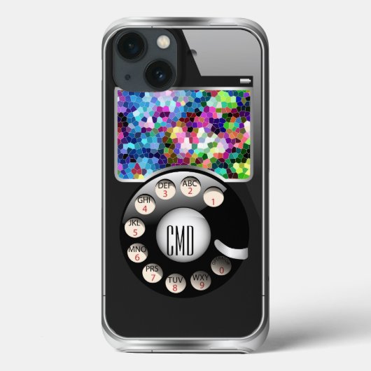 Funny Retro Wähltelefon mit Foto-Rahmen Case-Mate iPhone Hülle (Rückseite)