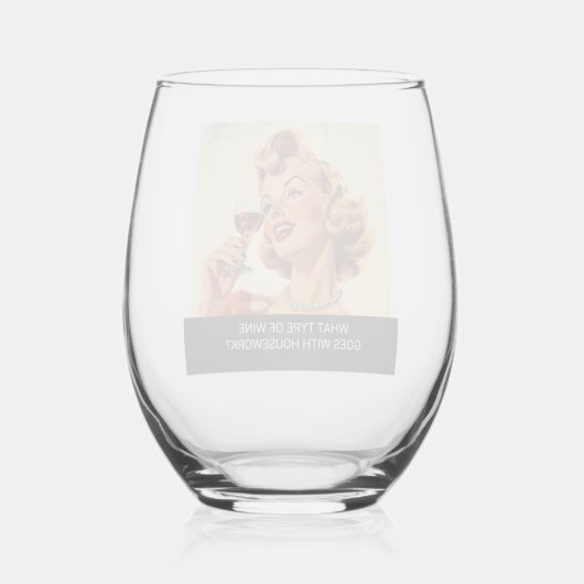 Funny Retro Was für eine Art Weinhaus Weinglas Ohne Stiel (Rückseite)