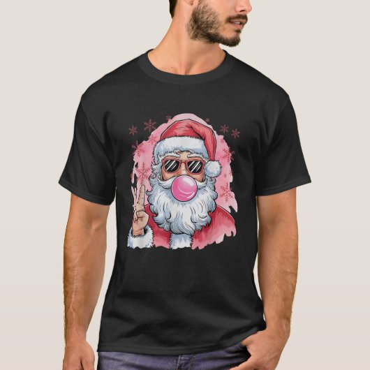 Funny Retro Weihnachts Weihnachtsblase mit Gum T-Shirt (Vorderseite)
