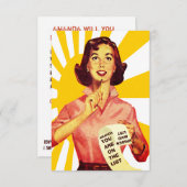 Funny Retro wirst du mein Einladung (Vorne/Hinten)