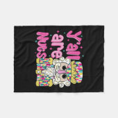 Funny Retro Y'all are Nuts Nutcracker Pink Christ Fleecedecke (Vorderseite (Horizontal))