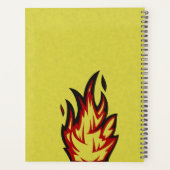 Funny Retro Yellow Cartoon Pencil Mascot Planer (Rückseite)