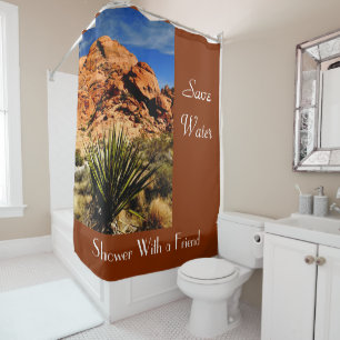 Funny Rett Water Desert Landschaft Duschvorhang