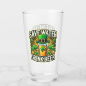 Funny Rett Water Drink Bier St. Patrick's Day Glas (Rückseite)