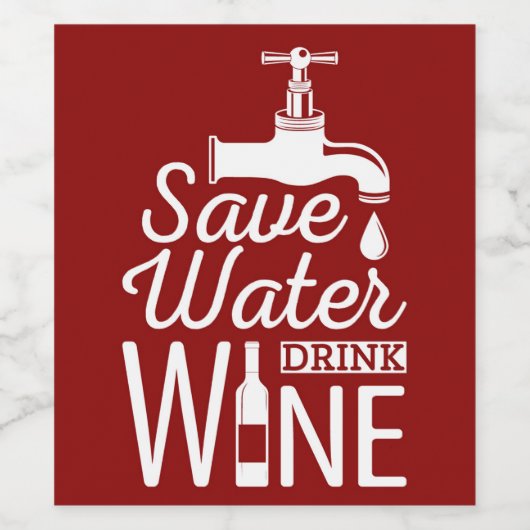 Funny Rett Water Faucet Drink Weinetikett (Einzelnes Label)