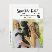 Funny Rettete das Hochzeitdatum mit Hund Postkarte (Vorne/Hinten)