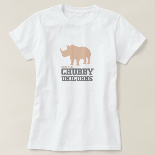 Funny Rettete die Chubby Unicorns Rhino Pink T-Shirt (Design vorne)