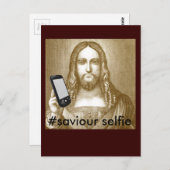 Funny Rettete Sie selbst Parody Savior Selfie Postkarte (Vorne/Hinten)