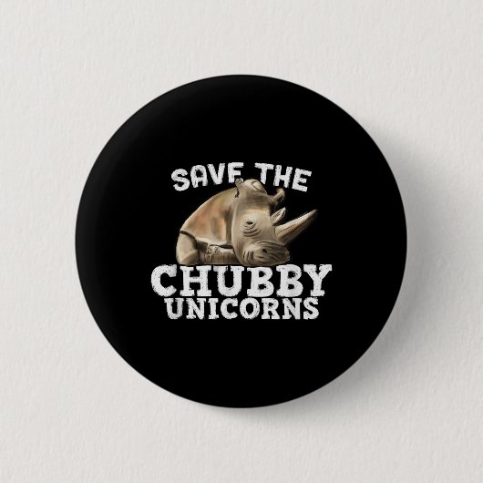 Funny Rettete The Chubby Unicorns - Artful Fat Rhi Button (Vorderseite)