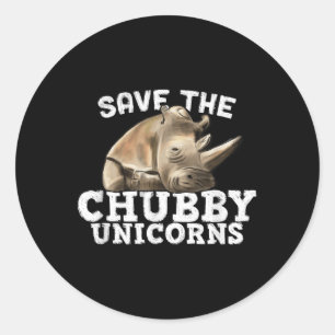 Funny Rettete The Chubby Unicorns - Artful Fat Rhi Runder Aufkleber