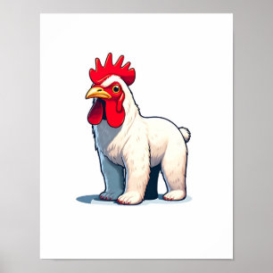 Funny Rettete The Pollo Bear Wall Art Poster
