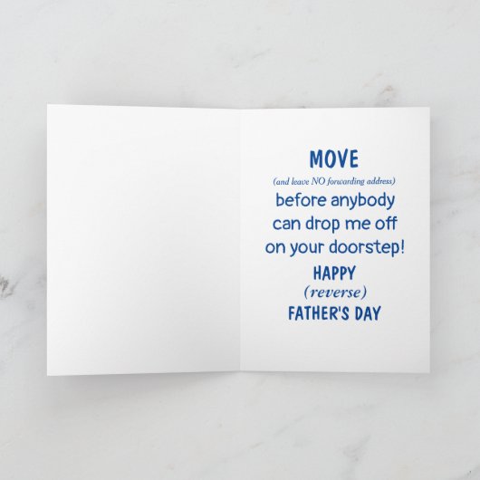 FUNNY "REVERSE" VATERTAG KARTE (Innenseite)