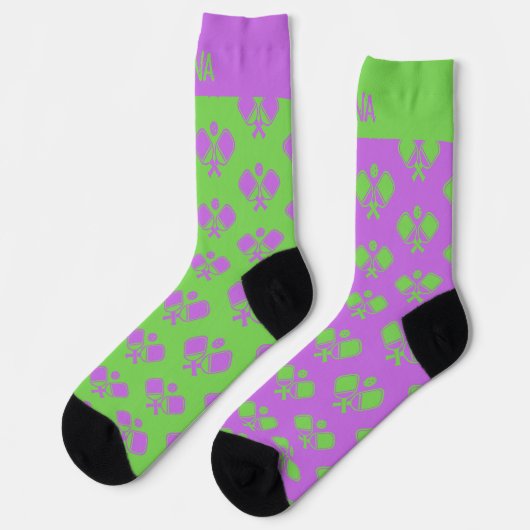 Funny Reversed Pickleball Crew Socks Socken (Linkes Detail)