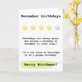Funny Review Zitat Geburtstage im Dezember Geburts Karte (Gelbe Blume)