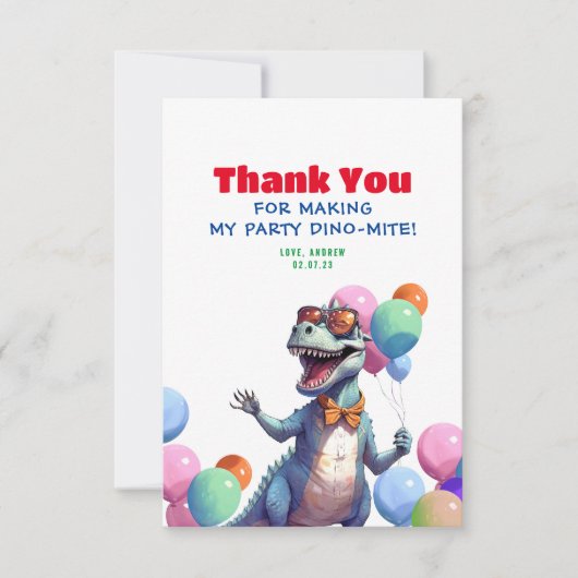 Funny Rex Dinosaur Birthday Danke Foto (Vorderseite)