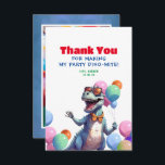 Funny Rex Dinosaur Birthday Danke Foto<br><div class="desc">Dinosaur Geburtstag danke Fotokarten</div>