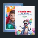 Funny Rex Dinosaur Birthday Danke Foto<br><div class="desc">Dinosaur Geburtstag danke Fotokarten</div>