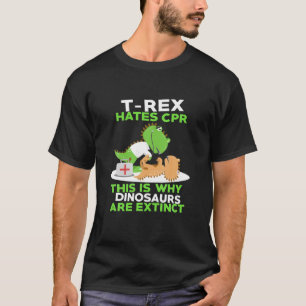 FUNNY REX HATES CPR SHIRT Niedlich Dinosaur Meme S