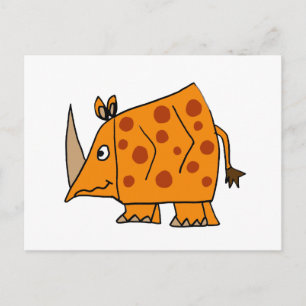 Funny Rhino Cartoon Postkarte