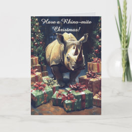 Funny Rhino Christmas Card Karte