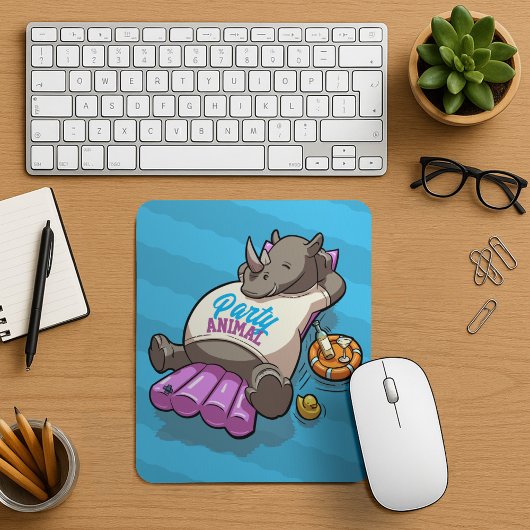 Funny Rhino Party Animal Pool Aufblasbarer Cartoon Mousepad