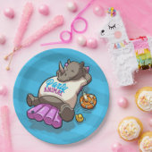 Funny Rhino Party Animal Pool Aufblasbarer Cartoon Pappteller (Party)