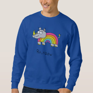Funny Rhino Rainbow Niedlich Kids Cartoon Sweatshirt