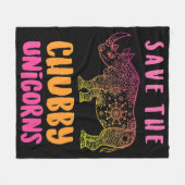 Funny Rhino Rett Chubby Unicorns Tierrechte Fleecedecke (Vorderseite (Horizontal))