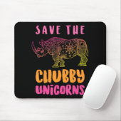 Funny Rhino Rett Chubby Unicorns Tierrechte Mousepad (Mit Mouse)