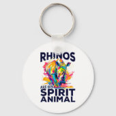 Funny Rhino Rhinozeros Animal Rhinos Are My Srit A Schlüsselanhänger (Vorderseite)