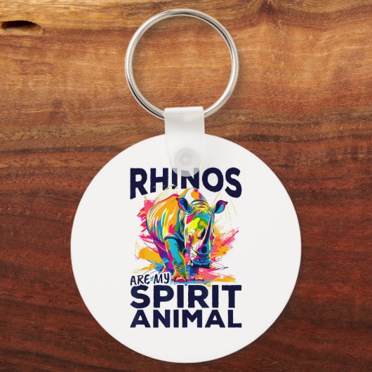 Funny Rhino Rhinozeros Animal Rhinos Are My Srit A Schlüsselanhänger (Vorderseite)