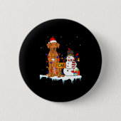 Funny Rhodesian Ridgeback Dog Christmas Snowman Xm Button (Vorderseite)