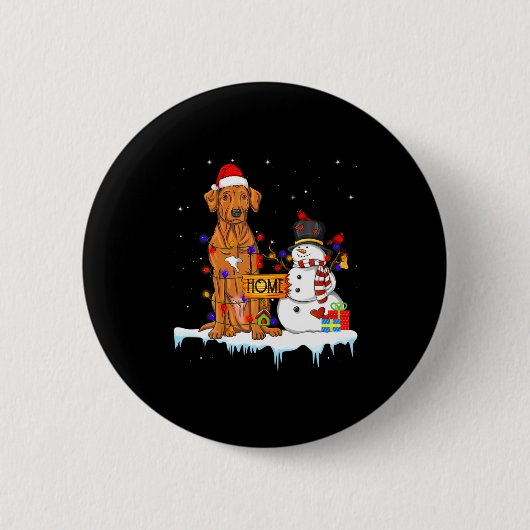 Funny Rhodesian Ridgeback Dog Christmas Snowman Xm Button (Vorderseite)